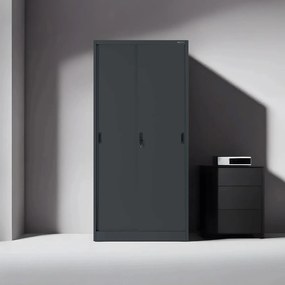 Przesuwna szafa biurowa Kuba 90x40x185 cm, antracyt