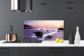 Panel Szklany do Kuchni Piaszczysty Brzeg Oceanu
