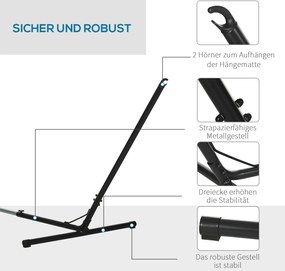 Stabilny i Regulowany Stojak do Hamaka Outsunny dla Maksymalnego Relaksu w Ogrodzie lub na Tarasie