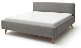 Szare tapicerowane łóżko dwuosobowe 140x200 cm Mattis – Meise Möbel