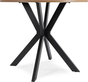 Stół Okrągły LAUREN 80 cm Dąb Złoty/Czarny Loft Nowoczesny