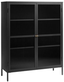 Czarna metalowa witryna 111x140 cm Bronco – Unique Furniture