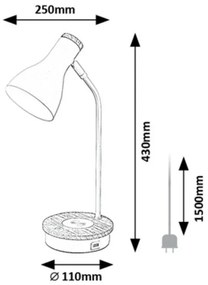 Rabalux 74001 lampa stołowa Mosley, biały