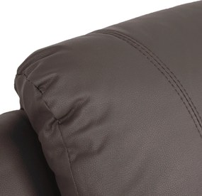 Fotel Masujący BOX Rozkładany Wypoczynkowy z Podnóżkiem Ciemnobrązowy Ekoskóra Nowoczesny