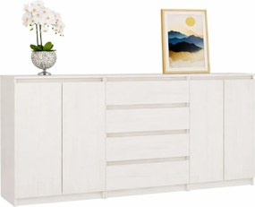 Biały komplet 3 sztuk szafek drewnianych B3-K75