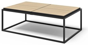 Czarny stolik z blatem w dekorze dębu 75x120 cm Douro – TemaHome