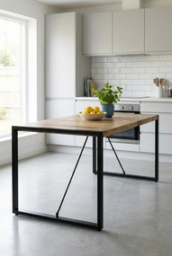 Industrialny stół z drewna 80x160 F5-S61