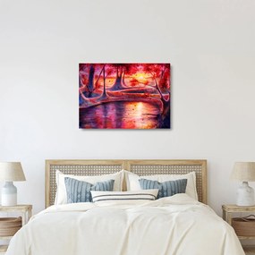 Obraz na szkle magicznego lasu (70x50 cm)