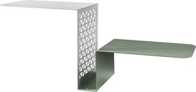 Półka konsolowa Scalea 100x30x40 cm z perforowanego żelaza, drabinkowy design z podwójną półką, oszczędność miejsca, made in Italy, beżowo-czarna