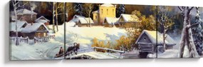 Obraz - Zimowe miasteczko (170x50 cm)