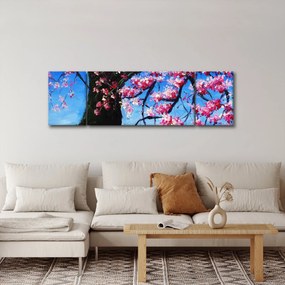 Obraz malowanego kwiatu wiśni (170x50 cm)