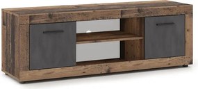 Szafka RTV BLAGO 140 cm Ciemny Dąb/Grafit Dwudrzwiowa do Salonu Loft