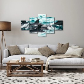 Obraz - Delfiny w oceanie (125x70 cm)