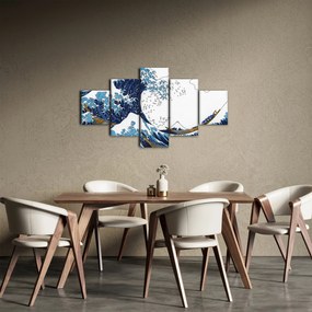 Obraz - Japoński rysunek, fale (125x70 cm)