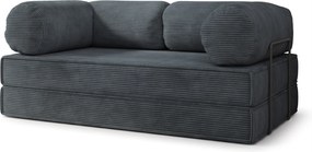 Masseno Sofa piankowa ALVIO z funkcją spania, Kanapa z pianki do salonu, Bezmontażowa, Tkanina sztruksowa – Grafitowy POSO 34