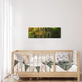 Obraz - Bajkowy las (z zegarem) (90x30 cm)