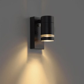 Nowoczesna lampa ścienna zewnętrzna czarna IP44 z czujnikiem zmierzchu - Ensam