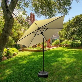 Beżowy parasol ogrodowy z regulacją kąta nachylenia - Ancor