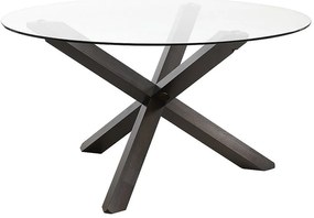 Stół do jadalni CENTAURI - Dla 6 osób - Drewno i szkło hartowane