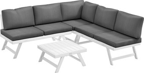 Outsunny Zestaw mebli ogrodowych Loungemöbel-Set 4-częściowy, 115 cm x 61 cm x 65 cm, Szary + Biały