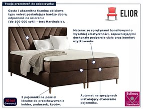 Brązowe łóżko z pikowanym zagłówkiem 5 rozmiarów D5-R28