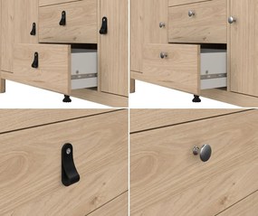 Komoda pokojowa z szafkami i szufladami Madrid 3+2, jackson hickory