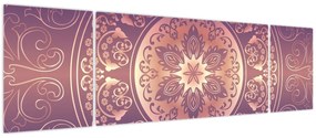Obraz - Mandala na fioletowym gradiencie (170x50 cm)