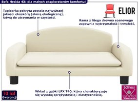 Nowoczesna kremowa kanapa dla dziewczynki - Hreida 4X