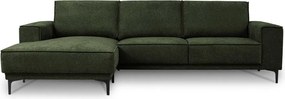 Zielony narożnik z tkaniny szenilowej (lewostronny/z szezlongiem) Copenhagen – Scandic