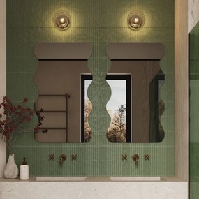 Lustro dekoracyjne oszlifowane bez podświetlenia WAVE Duo | Różne rozmiary | Różne kolory : Kolor tafli szkła - Grafit, Rozmiar - 50 x 100 cm