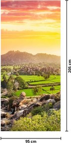 Fototapeta na drzwi - Hampi, dolina w Indiach (95x205cm)