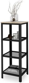 Industrialny regał z metalowym stelażem czarny + dąb sonoma S9-Z02