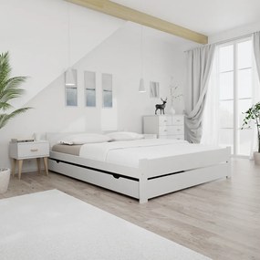 Łóżko IKAROS DOUBLE 120 x 200 cm, białe Stelaż: Bez stelaża, Materac: Materac Somnia 18 cm