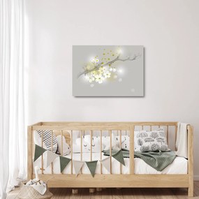 Obraz na szkle kwitnącej gałązki (70x50 cm)