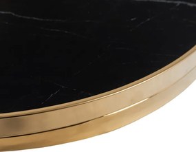 Zestaw Stolików Kawowych ARON 70 cm/50 cm Czarny Marmur/Złoty Glamour
