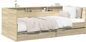 Drewniane łóżko dąb sonoma 90x200 cm T9-R38