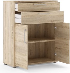Regał do biura z drzwiami i szufladami Prima dąb sonoma