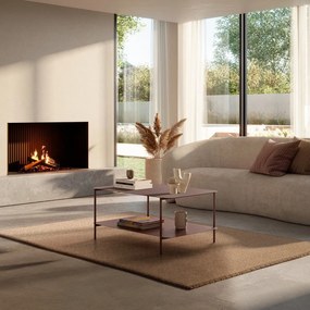 Metalowy stolik w kolorze terakoty 58x90 cm Beatrix – MOME