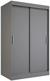 Antracytowa szafa przesuwna 120 cm - Erco 3X