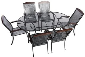 Metalowy zestaw ogrodowy PROVENCE II. 1 + 6 Stół owalny 190x105 cm