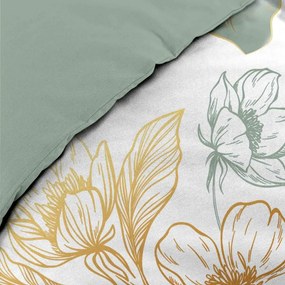 Biało-zielona bawełniana pościel dwuosobowa 240x220 cm Lolita – douceur d'intérieur