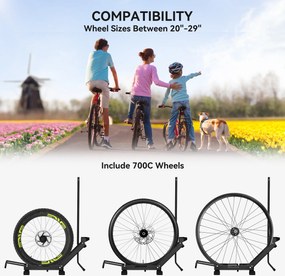 Stojak na rower SPORTNOW ze stalowym uchwytem na opony do 80 mm 75 x 41 x 81H cm Czarny