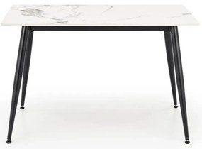 Stół EMILIO 120x80 biały marmur/czarny HALMAR