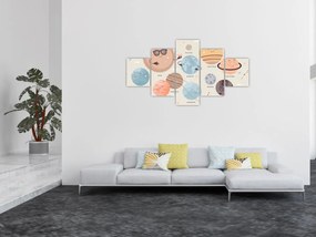 Obraz - Planety z nazwami (125x70 cm)