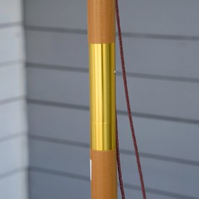 Outsunny Parasol ogrodowy z drewna 300 cm, Parasol na balkon z bambusa, Khaki