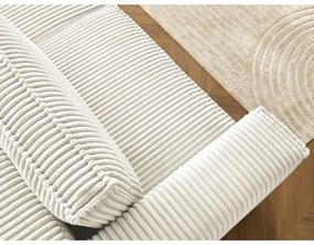 Beżowa sztruksowa rozkładana/ze schowkiem sofa 244 cm Chelsea – Bobochic Paris
