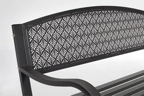 Antracytowa metalowa ławka ogrodowa Lizette – Bizzotto