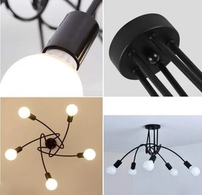 Lampa sufitowa metalowa loft supła wisząca AT42-5SZ-Black