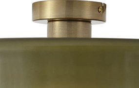 Retro lampa sufitowa brązowa z zielonym szkłem - Jina