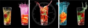 Obraz napojów (z zegarem) (90x30 cm)